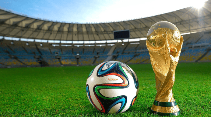 FIFA World Cup trophy and ball