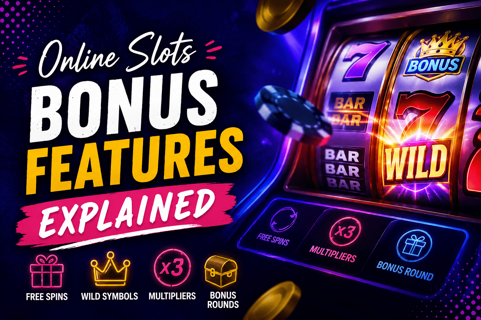 Online slota bonus features explained